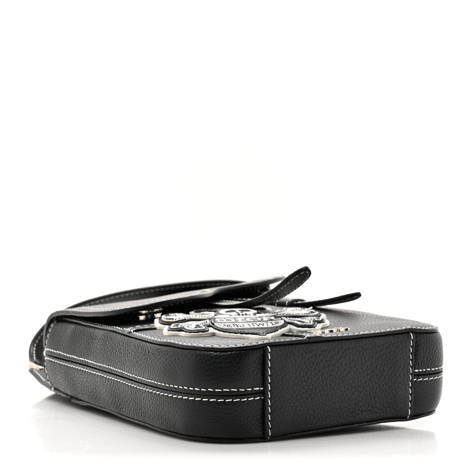 Christian Dior X SHAWN STUSSY Grained Calfskin Saddle Messenger Bag Black 4 of 11