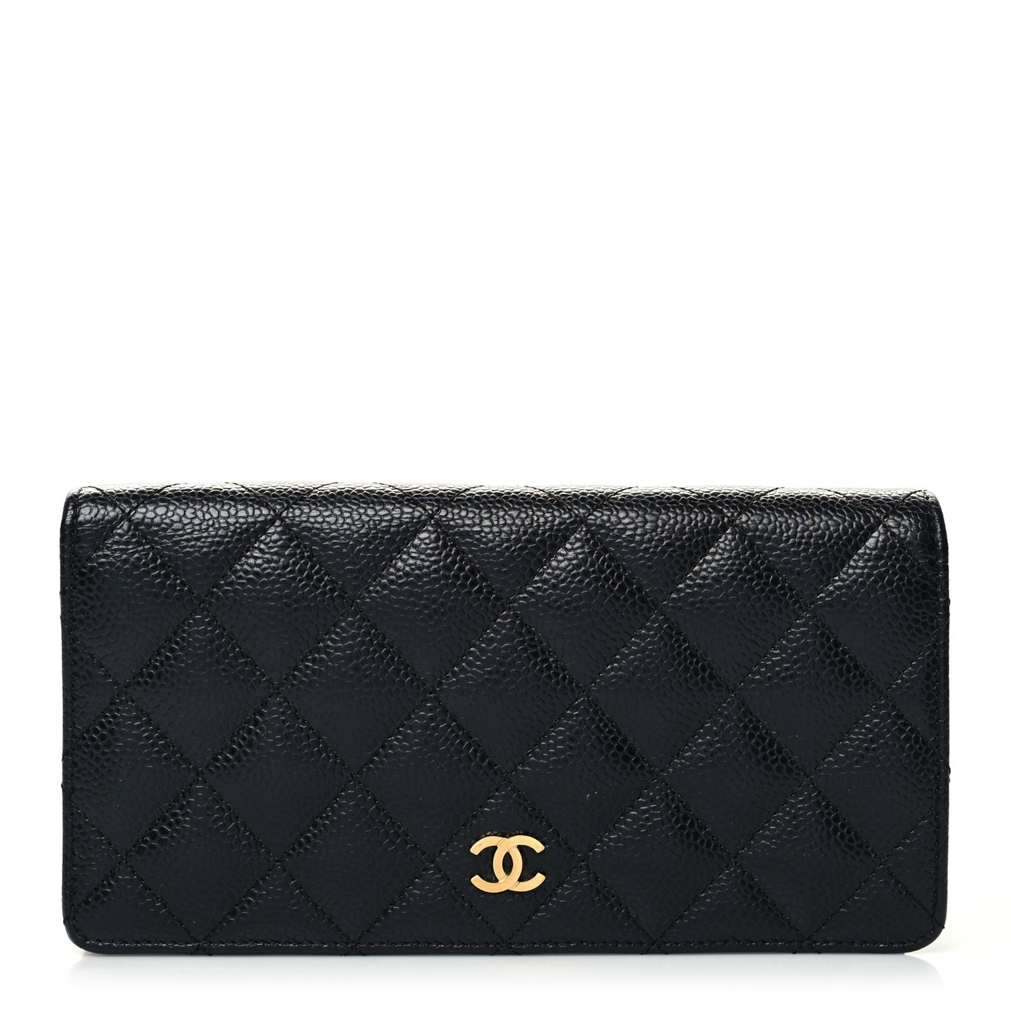 Caviar Quilted Yen Wallet Black