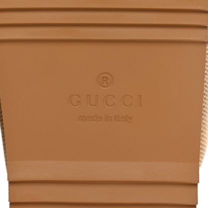 Gucci Monogram Jumbo GG Nappa Samoa Platform 40mm Slide Sandals 39 Camel Ebony New Acero 6 of 13
