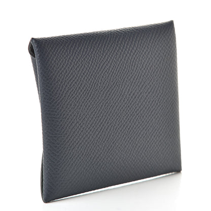 Hermes Epsom Bastia Coin Purse Bleu Indigo Vert Amande 3 of 6