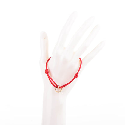 Cartier 18K Pink Yellow White Gold Trinity Cord Bracelet Red 2 of 7