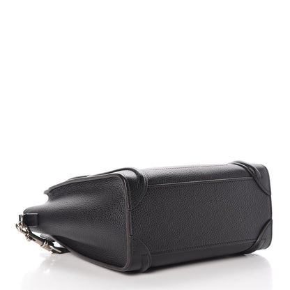 Celine Drummed Calfskin Nano Luggage Black 4 of 8