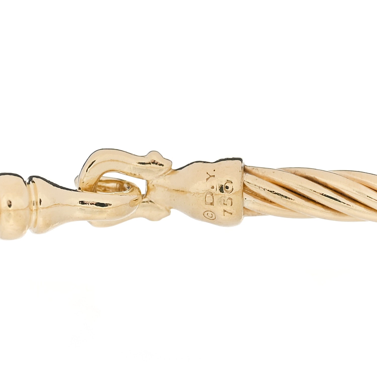 David Yurman DAVID YURMAN 18K Yellow Gold 3mm Cable Buckle Bracelet 3 of 3