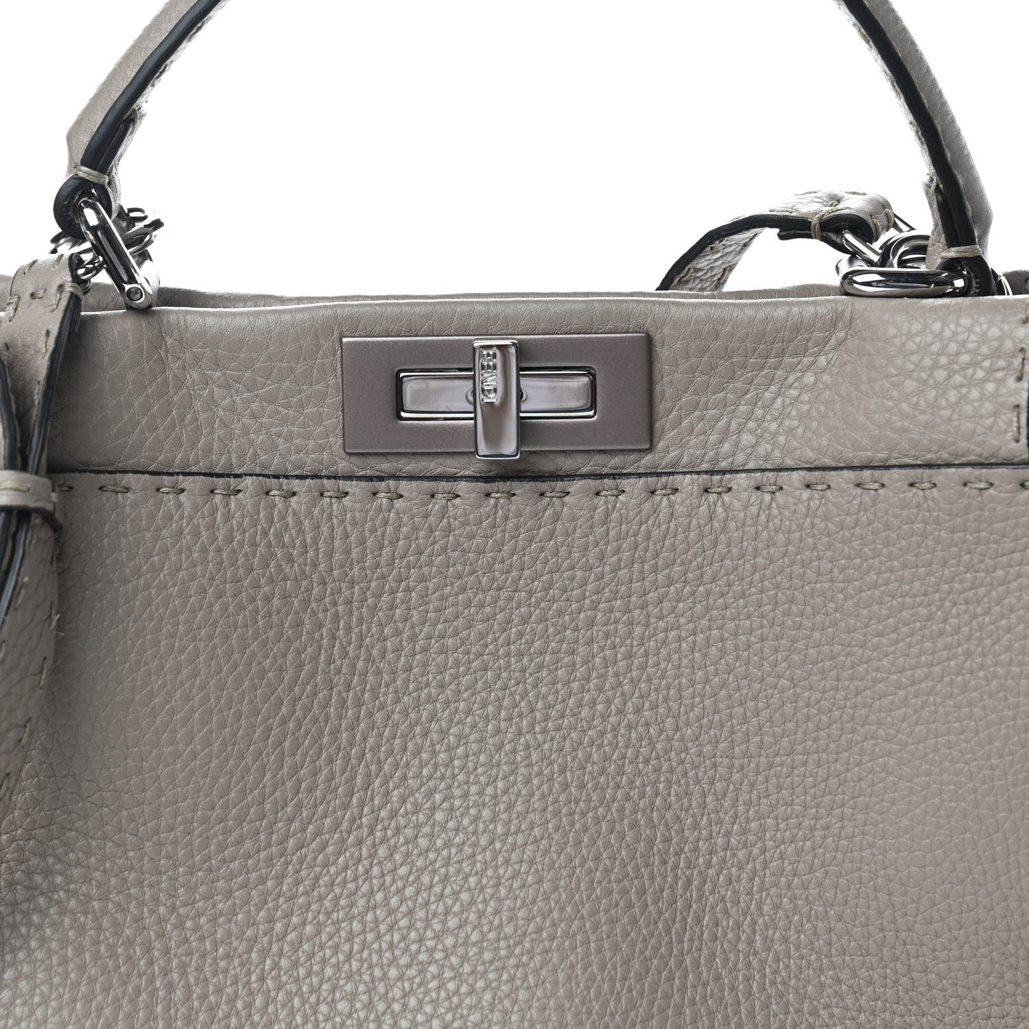Fendi Cuoio Romano Selleria Medium Peekaboo Iconic Satchel Corda 9 of 9