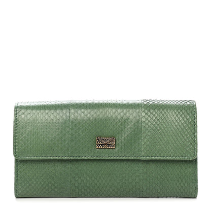 Chanel Snakeskin CC Long Flap Wallet Vert Fonce 1 of 10