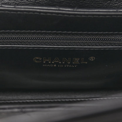 Chanel Shiny Aged Calfskin Quilted Nano Kelly Shopper Black 6 of 9