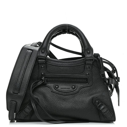 Balenciaga Grained Calfskin Neo Classic Black Hardware Mini City Black 1 of 9
