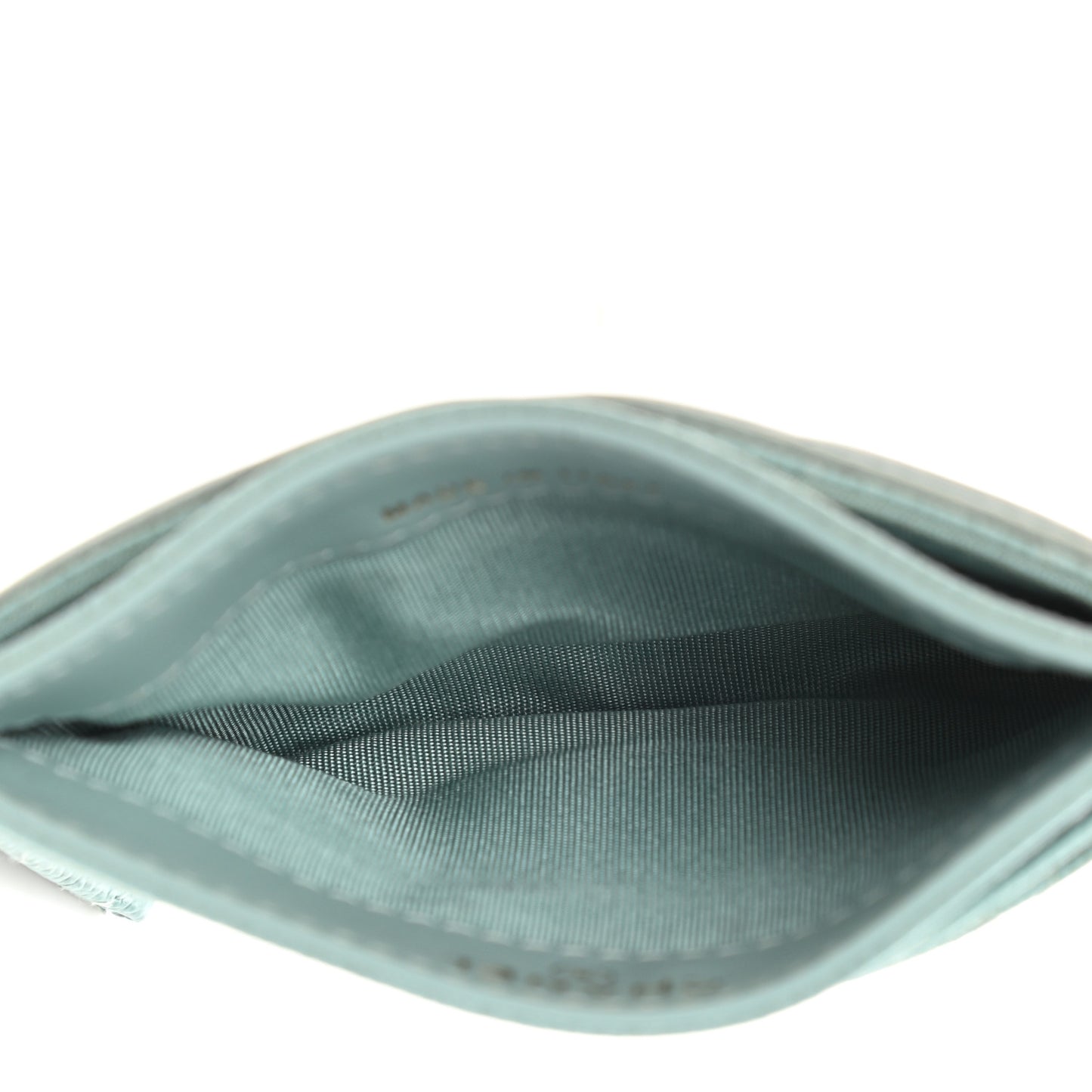 Caviar Quilted Filigree Card Holder Light Blue