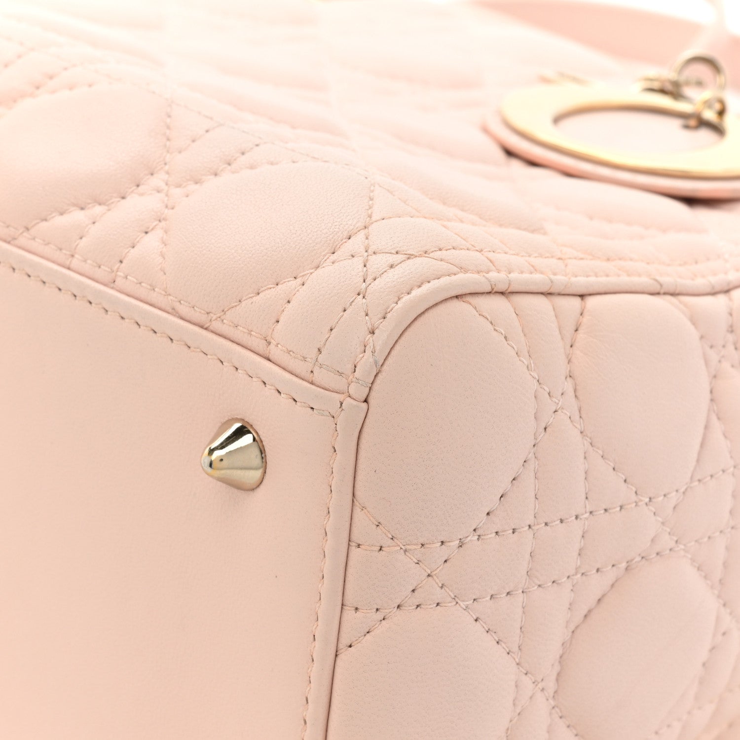 Christian Dior Lambskin Cannage Medium Lady Dior Light Pink 11 of 13