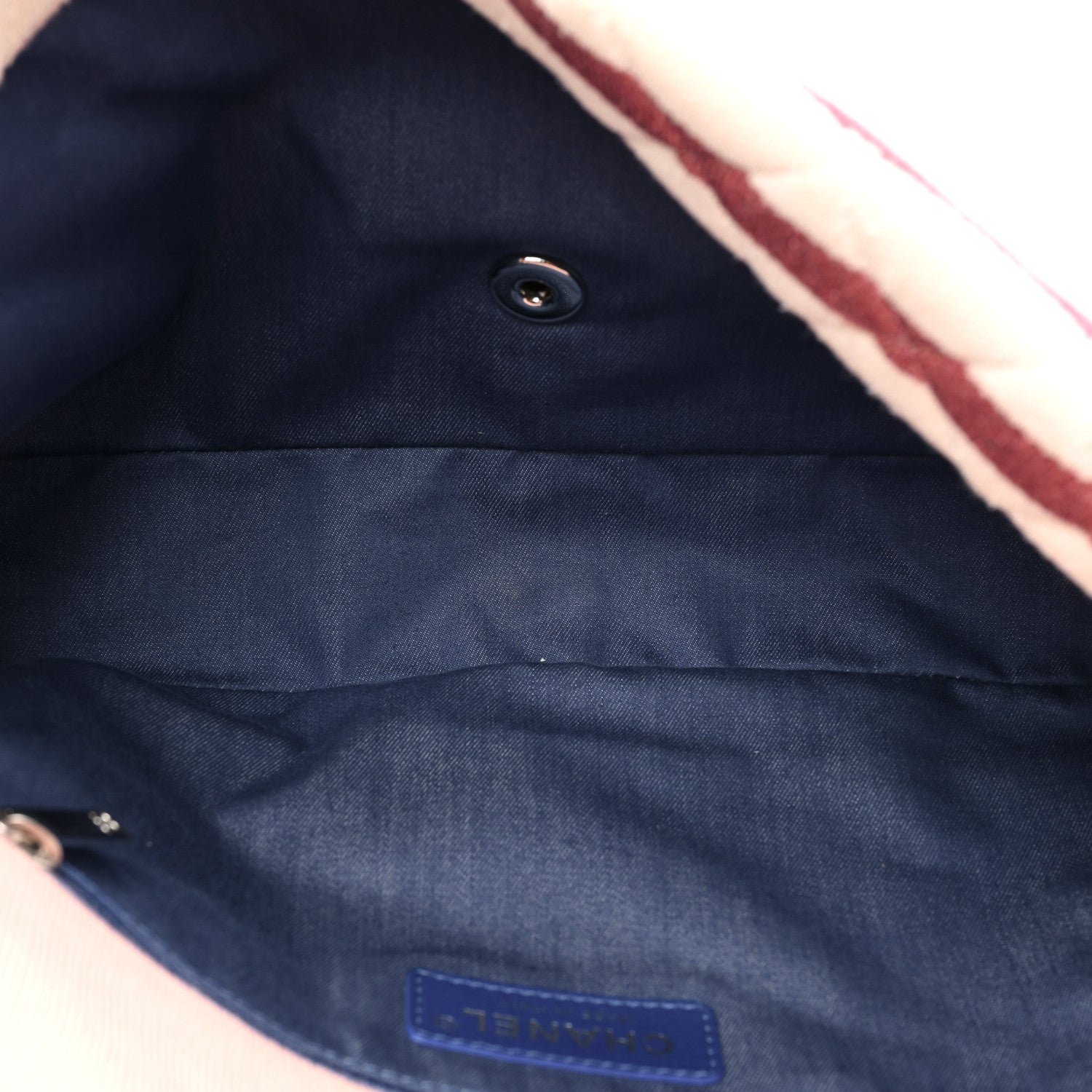 Chanel Jersey Felt Quilted Jumbo Flap Red White Pink 5 of 12