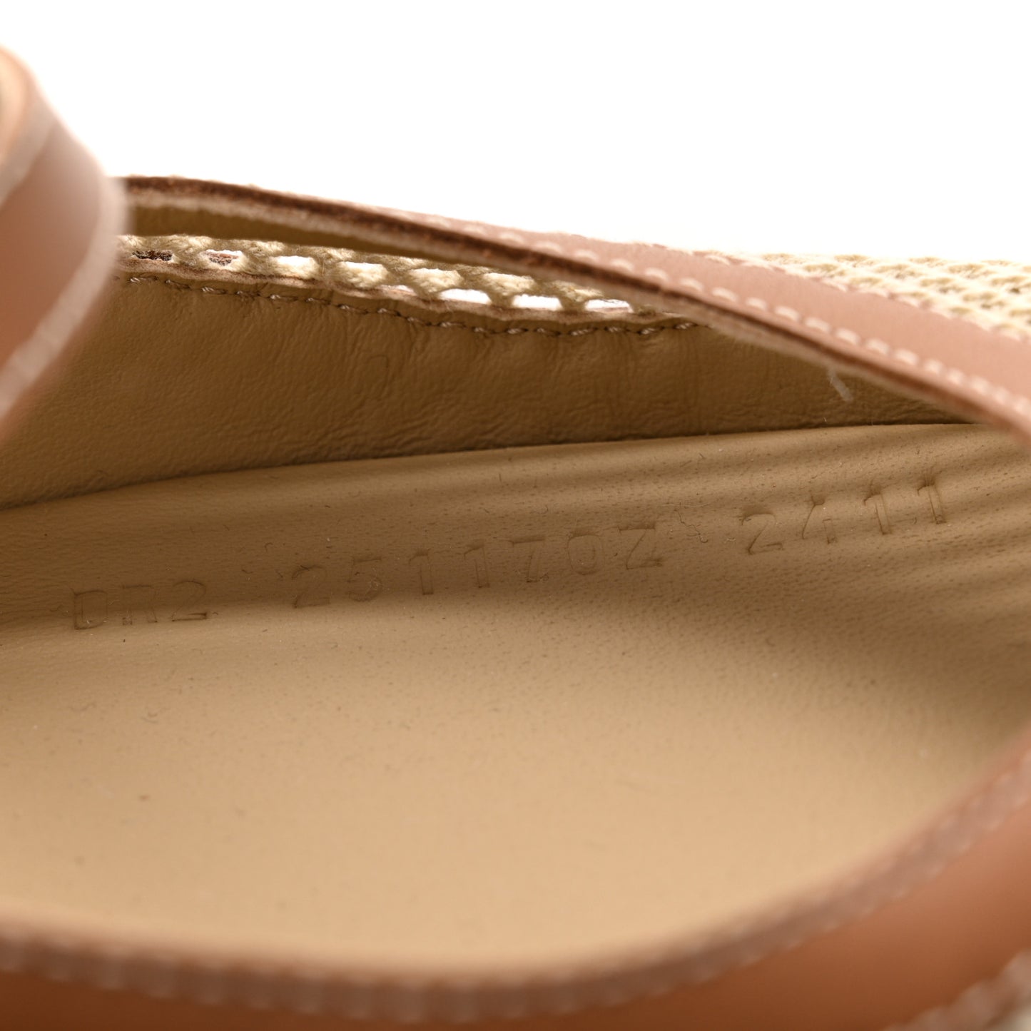 Crochet Knit Calfskin Kichu Ballet Flats 38 Beige Lin Naturel