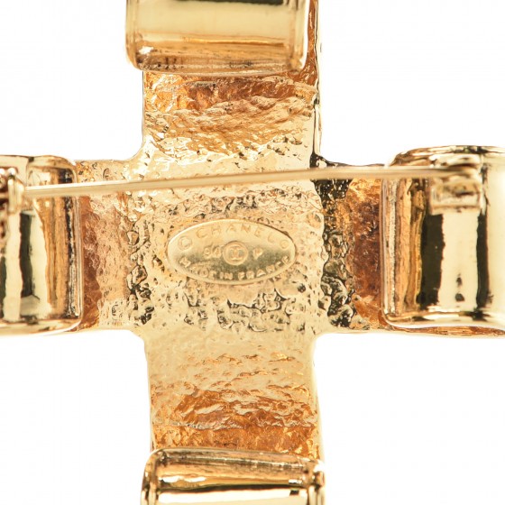 Chanel CC Cross Brooch Gold 5 of 5