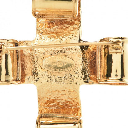 Chanel CC Cross Brooch Gold 5 of 5