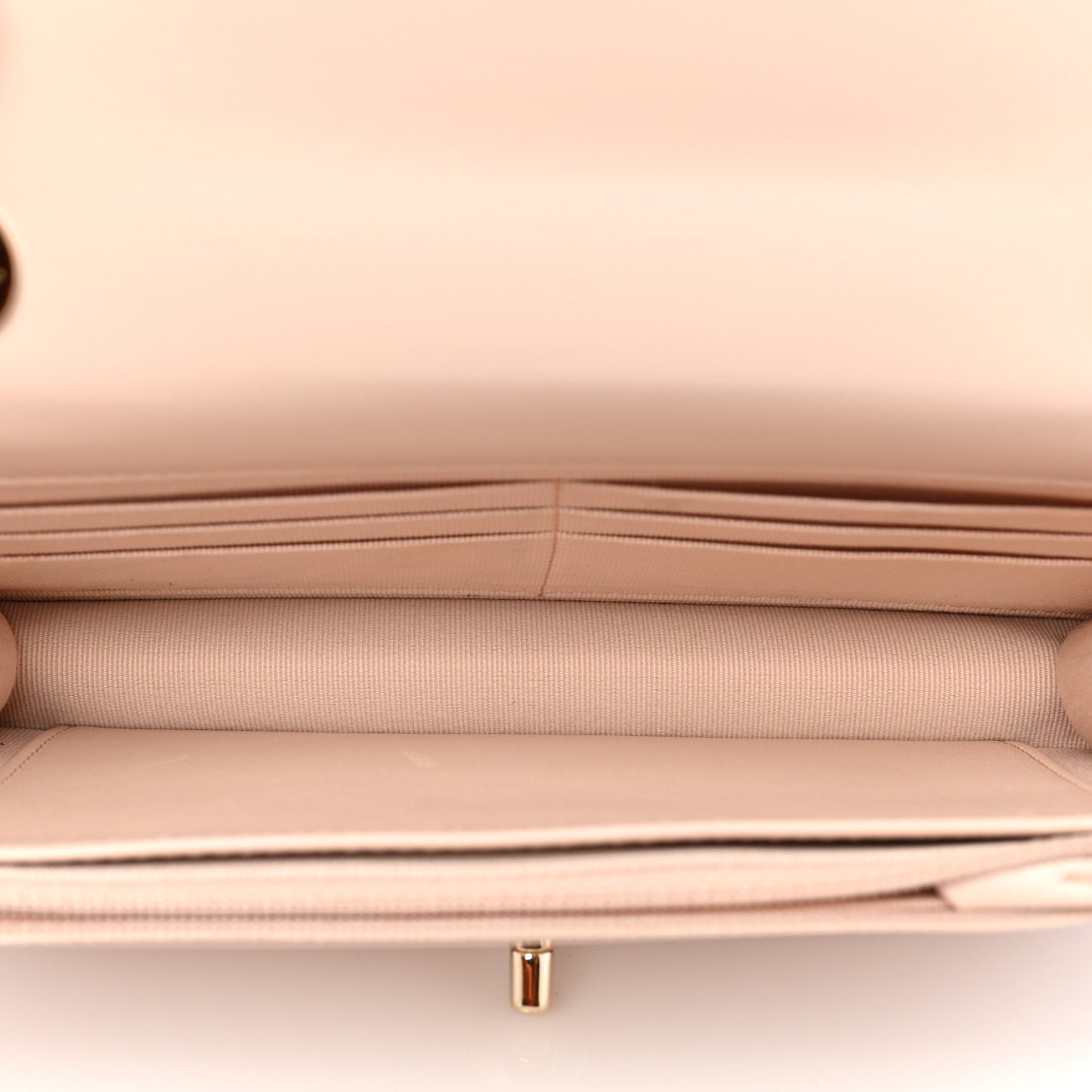 Lambskin Quilted Trendy CC Wallet On Chain WOC Light Beige