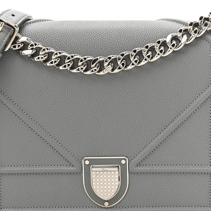 Christian Dior Grained Calfskin Medium Diorama Flap Bag Gris 8 of 11