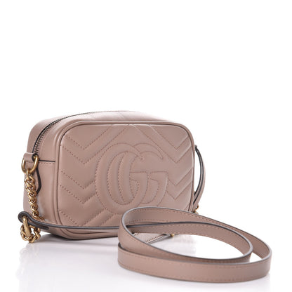 Gucci Calfskin Matelasse Mini GG Marmont Chain Shoulder Bag Porcelain Rose 3 of 11