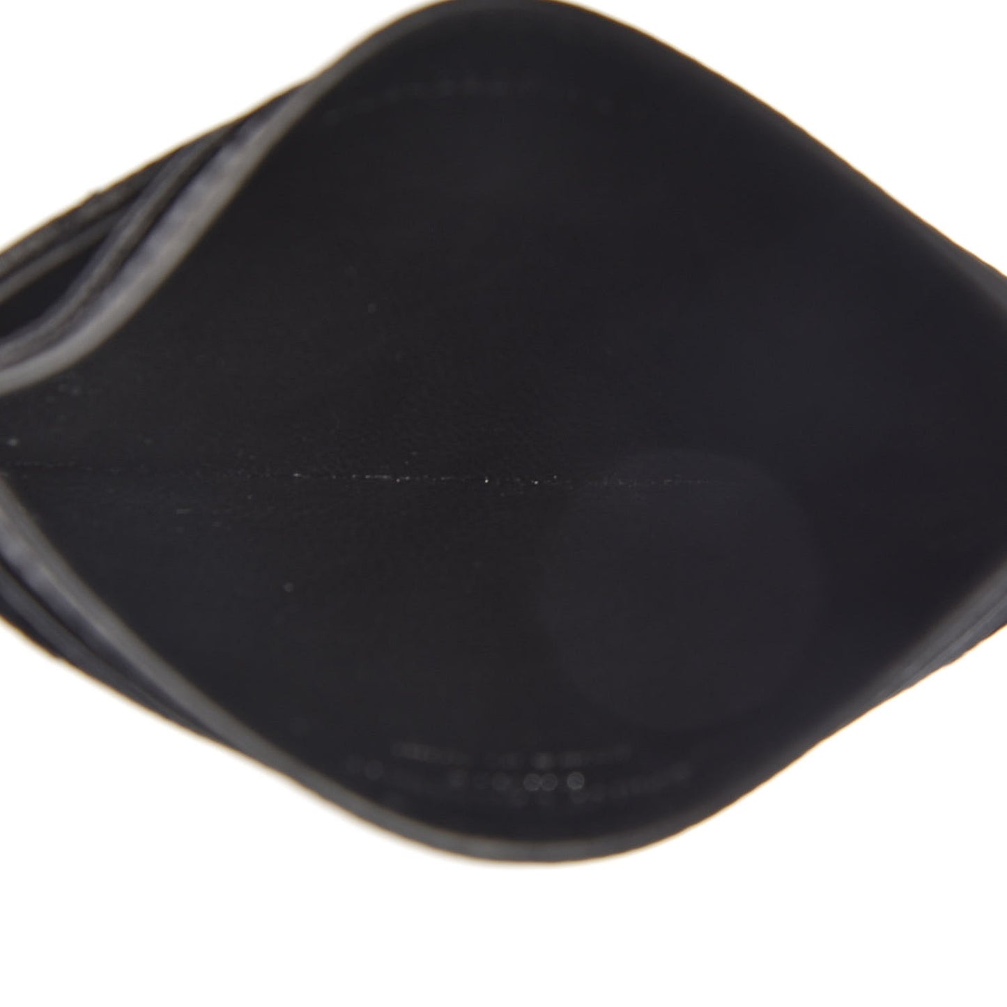 Grain De Poudre Matelasse Chevron Monogram Credit Card Case Black