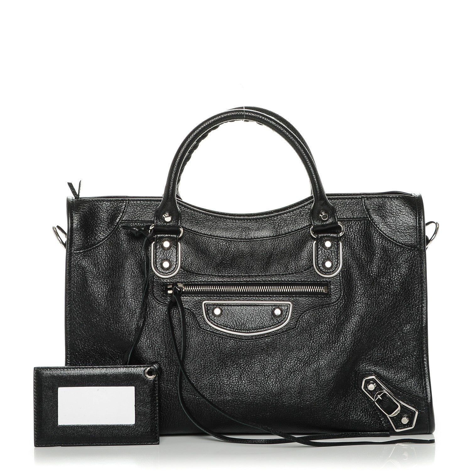 Balenciaga Chevre Silver Metallic Edge City Black 1 of 7