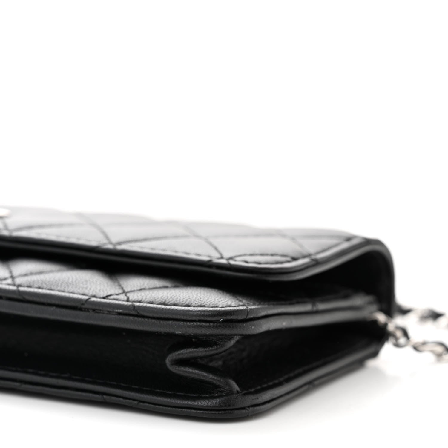 Chanel Lambskin Quilted Crystal Star Long Clutch With Chain Black 11 of 12