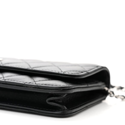 Chanel Lambskin Quilted Crystal Star Long Clutch With Chain Black 11 of 12