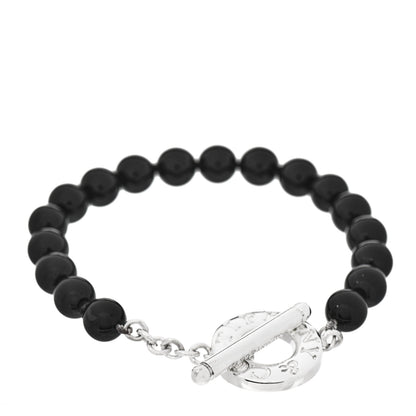 Tiffany Sterling Silver Black Onyx Bead Toggle Bracelet 1 of 3