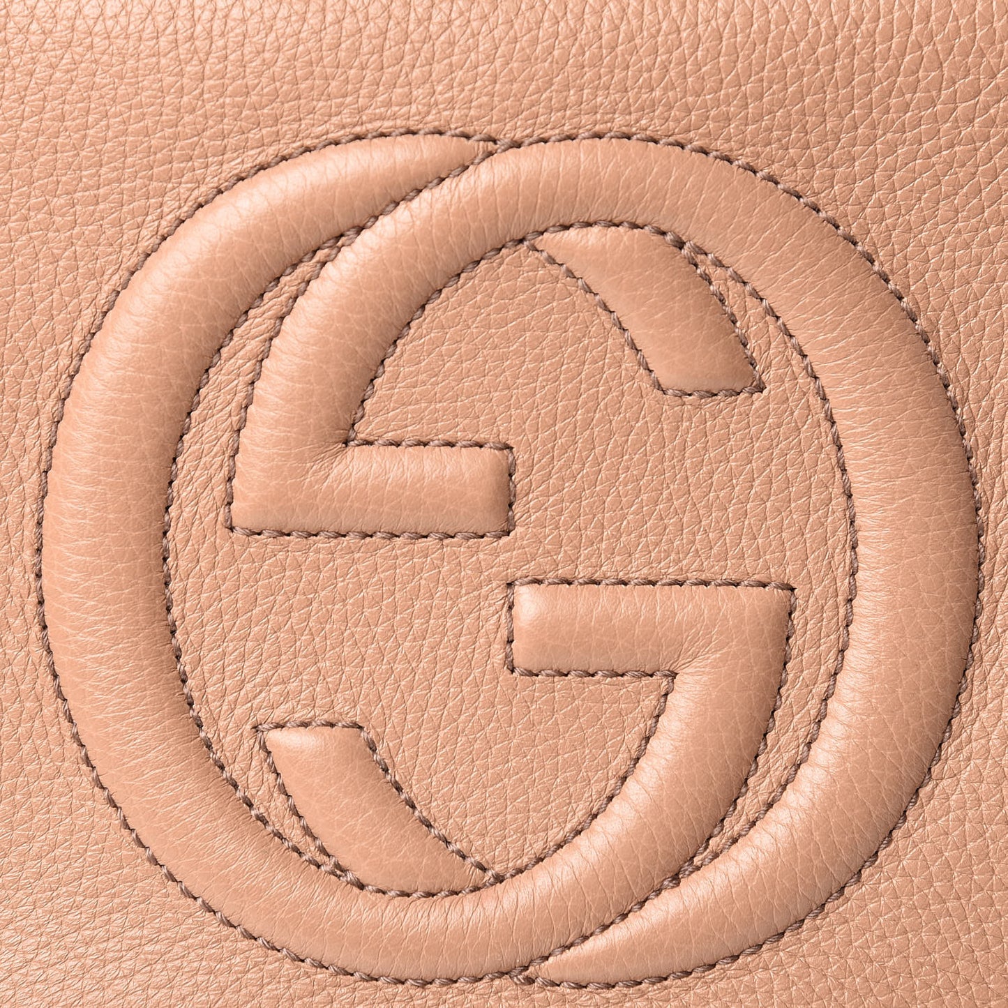 Pebbled Calfskin Small Soho Disco Bag Rose Beige