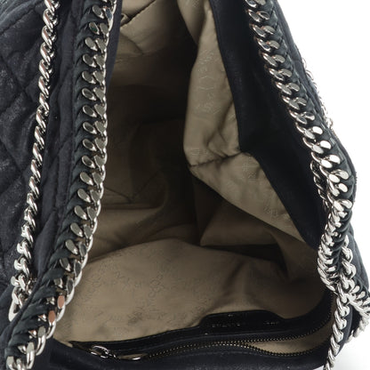 Stella McCartney Quilted Shaggy Deer Large Falabella Bucket Bag Black 6 of 7