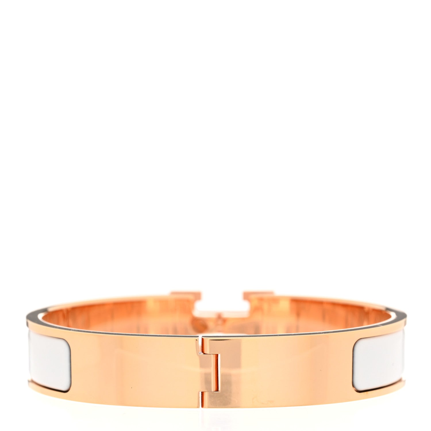 Hermes Enamel Narrow Clic Clac H Bracelet GM White 3 of 5