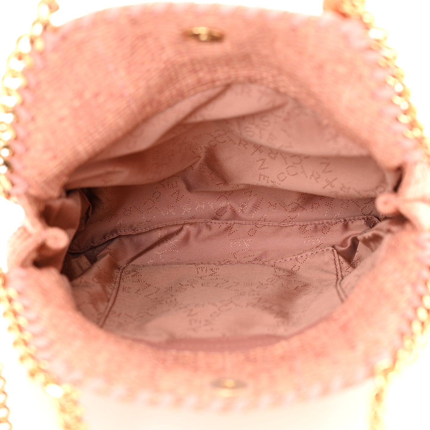 Raffia Mini Falabella Fold Over Tote Pink