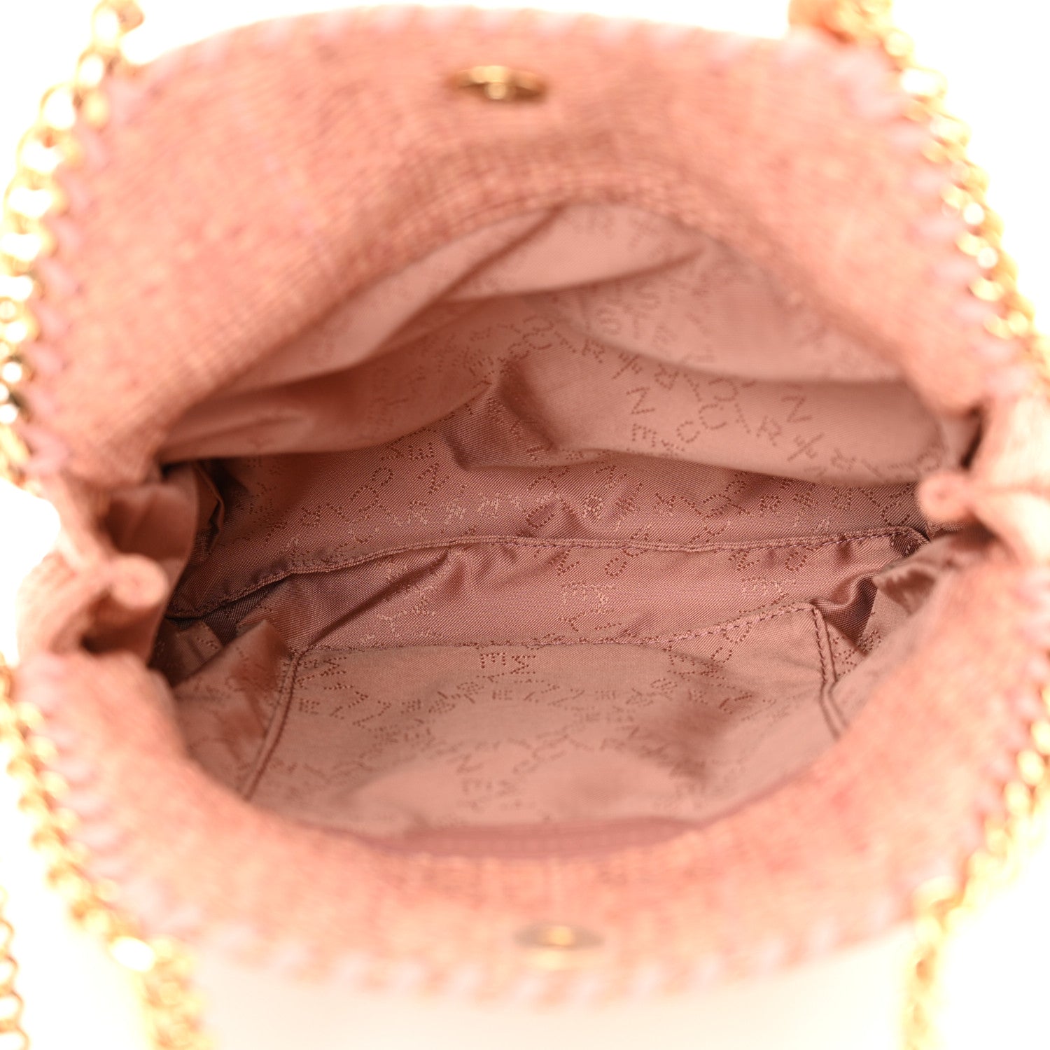 Stella McCartney Raffia Mini Falabella Fold Over Tote Pink 5 of 9
