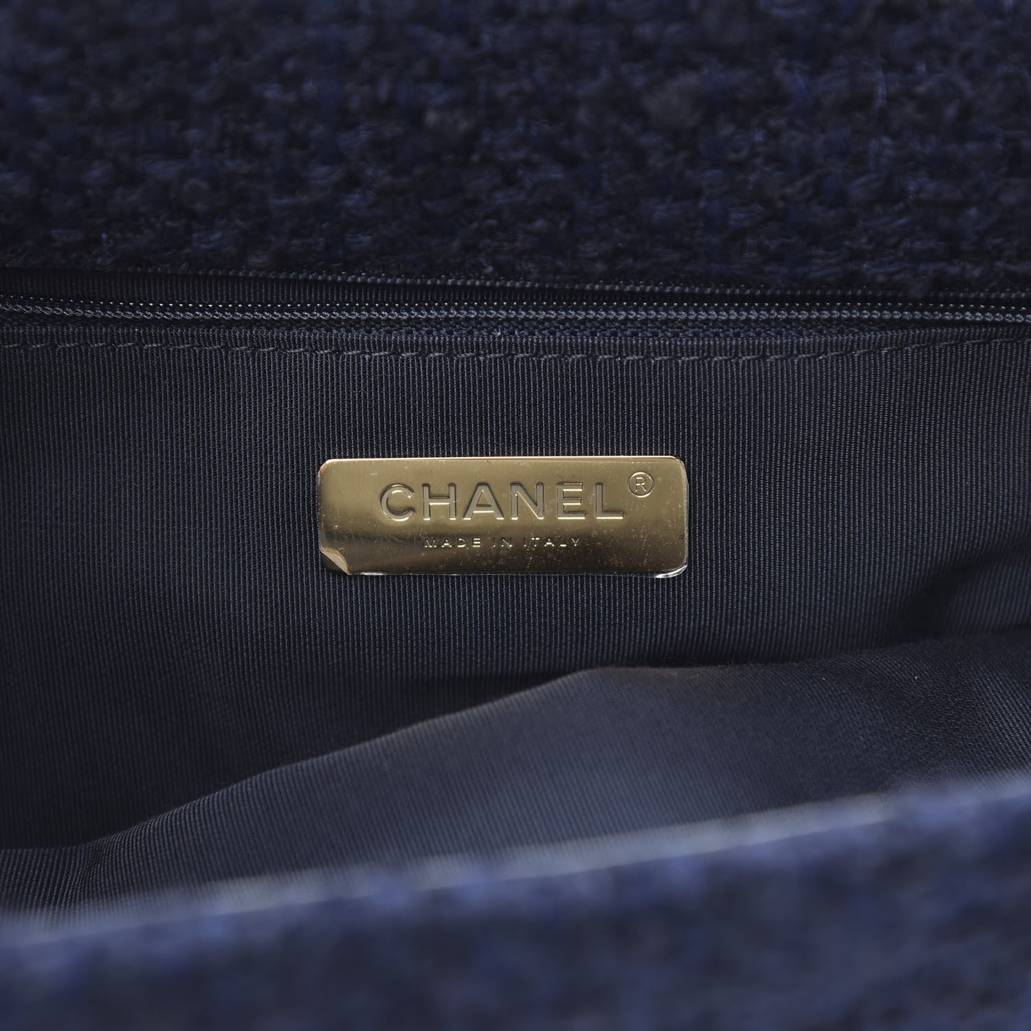 Chanel Tweed Quilted Maxi 19 Flap Navy 6 of 11