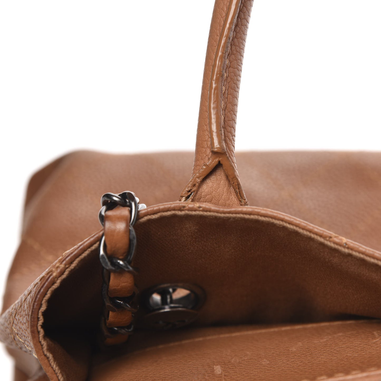 Grained Vegetal Calfskin Small Urban Shopping Tote Camel