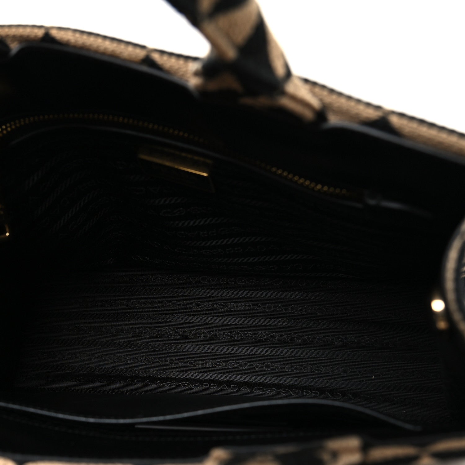 Prada Jacquard Saffiano Triangolo Symbole Embroidered Small Tote Black Corda 5 of 10