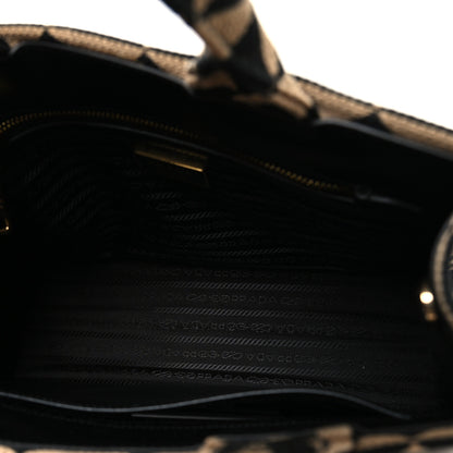 Prada Jacquard Saffiano Triangolo Symbole Embroidered Small Tote Black Corda 5 of 10