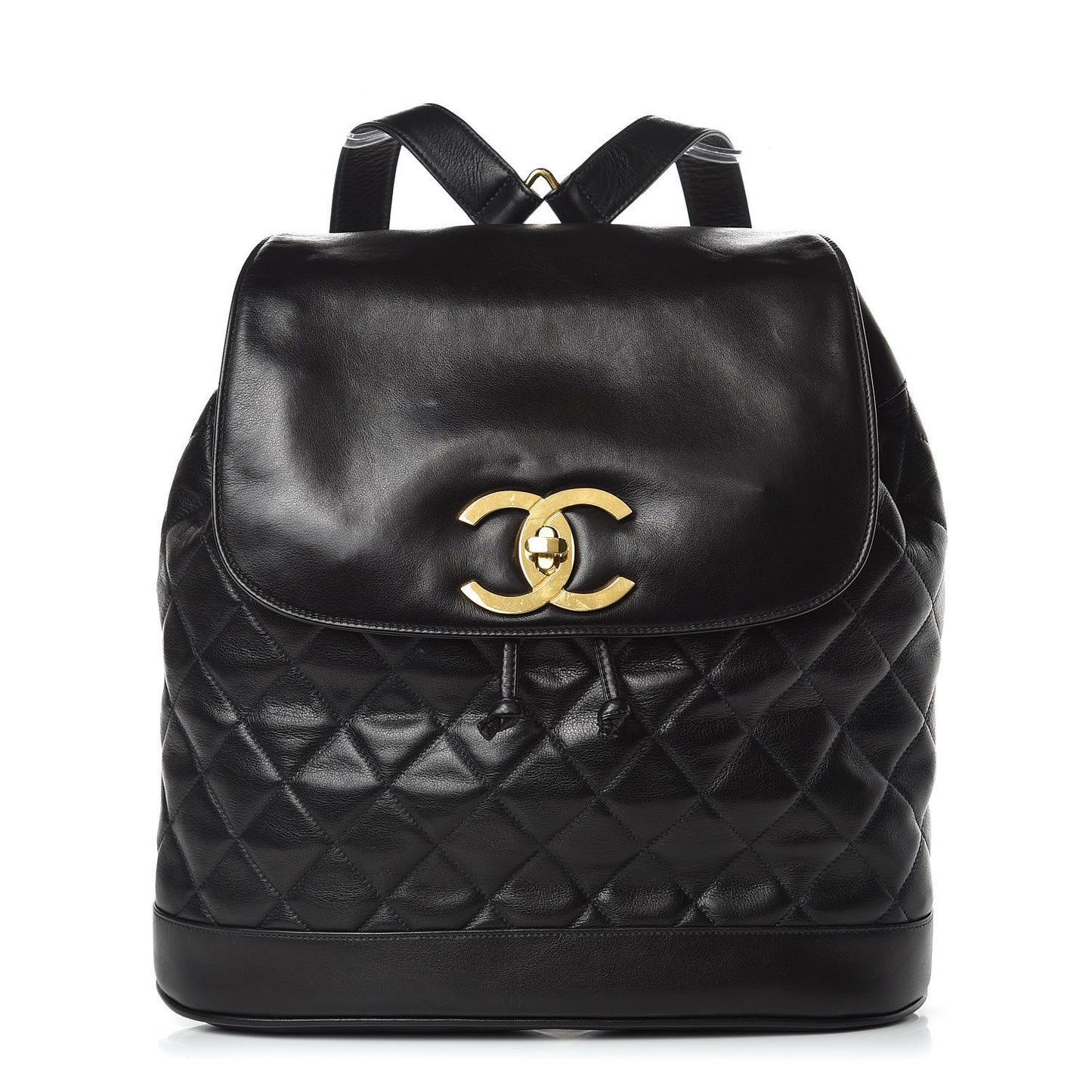 Lambskin Quilted Backpack Black