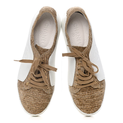 Chanel Fantasy Tweed Sneakers 40.5 Beige Gold 6 of 15