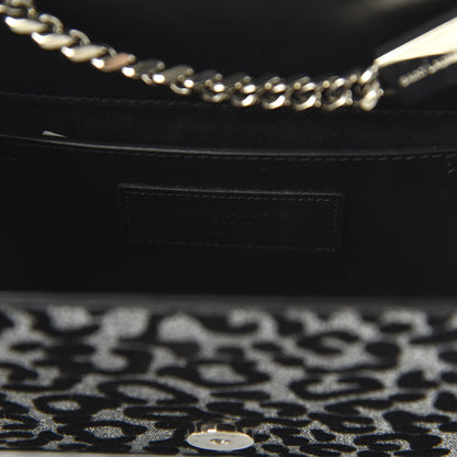 Saint Laurent Glitter Leopard Small Monogram Kate Tassel Satchel Platine Black 8 of 10