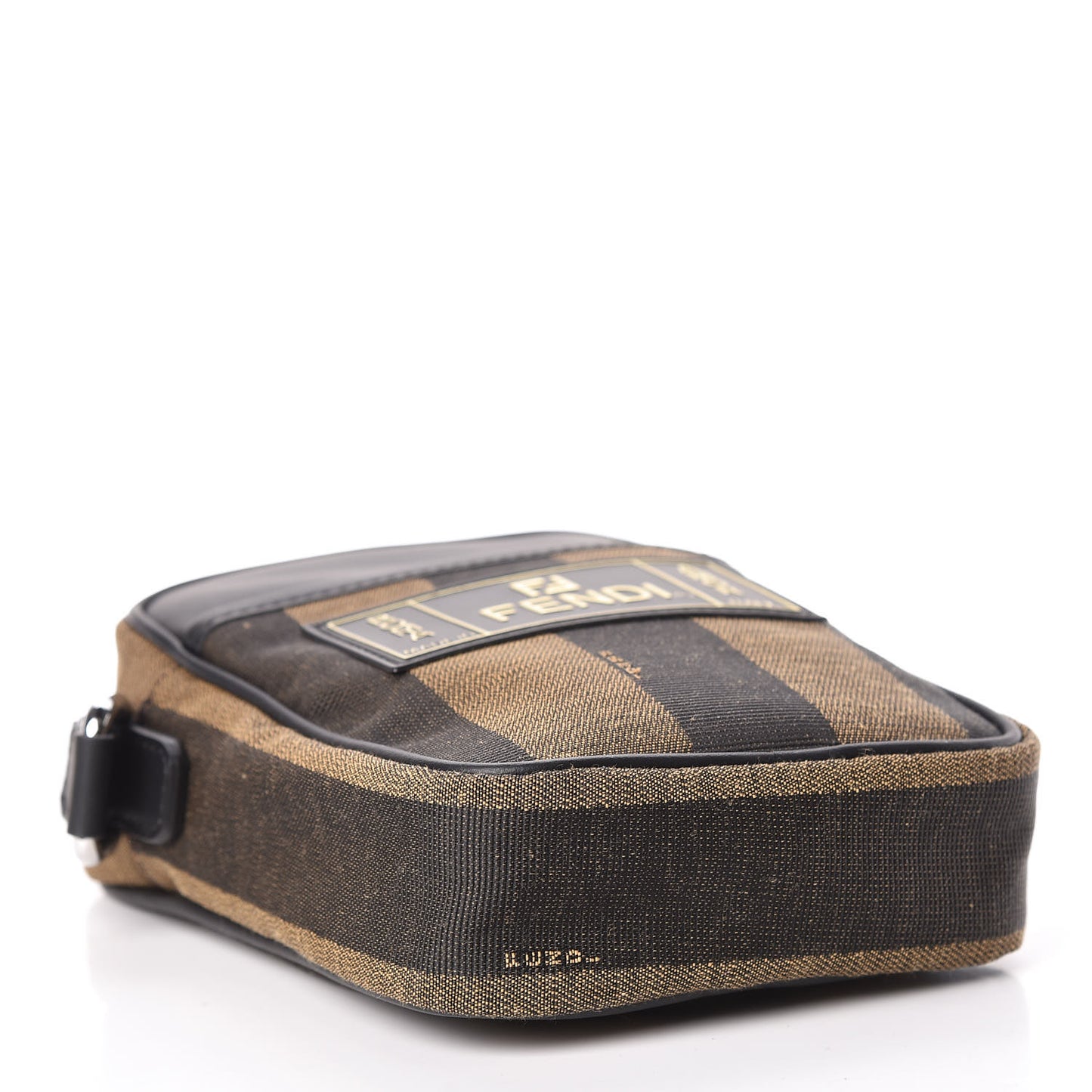Jacquard Vitello Century Pequin Logo Plate Small Crossbody Messenger Tobacco Moro Black