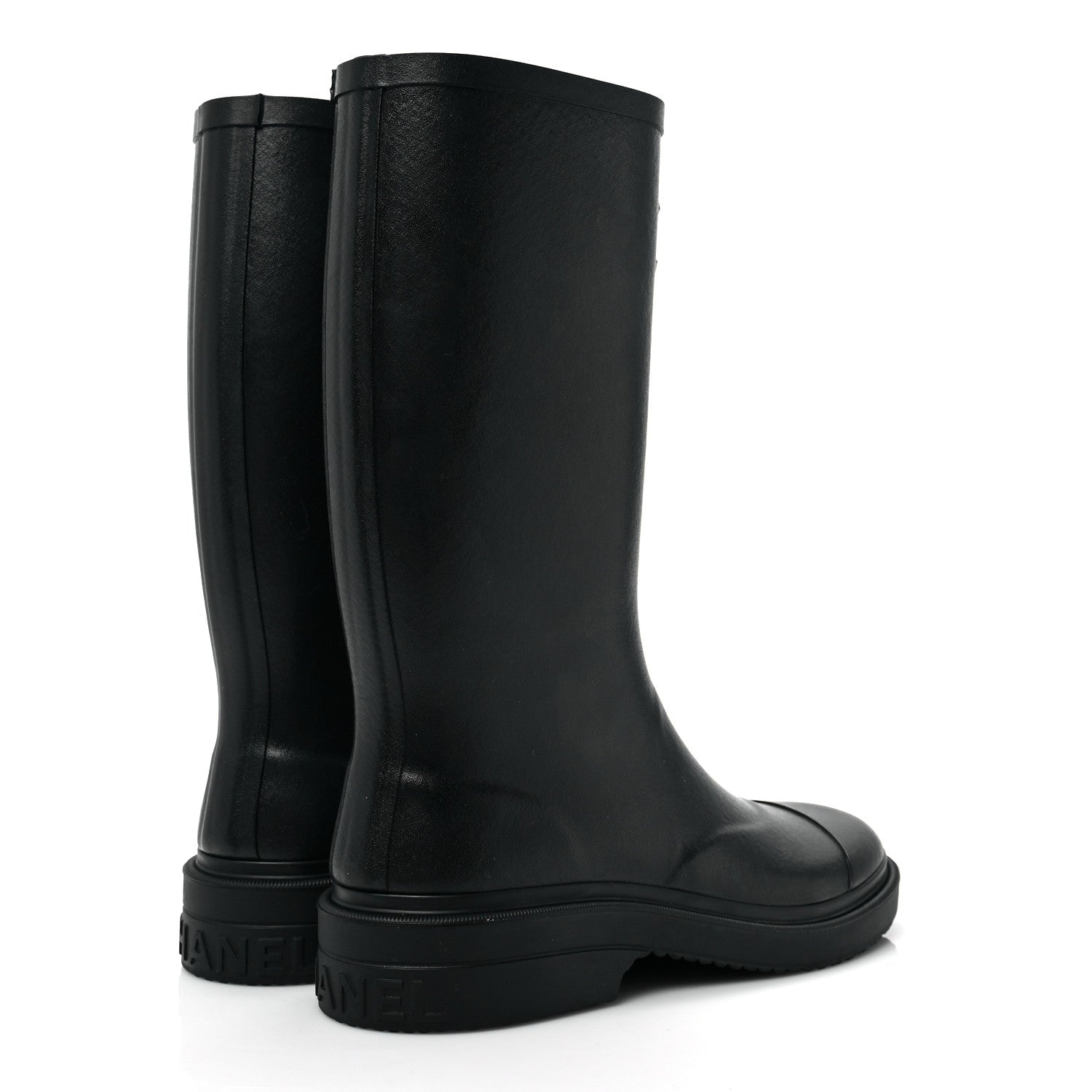 Chanel Caoutchouk CC High Boots 39 Black 4 of 8