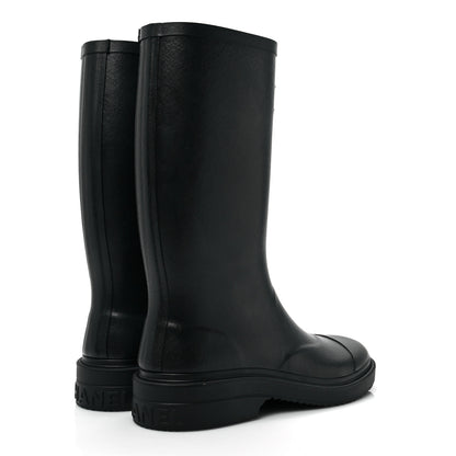 Chanel Caoutchouk CC High Boots 39 Black 4 of 8