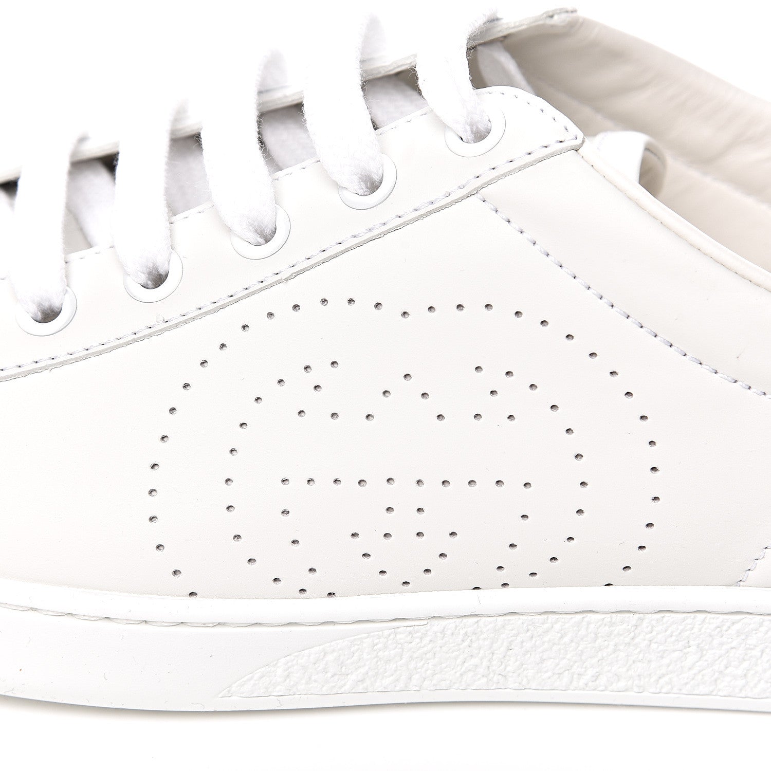 Gucci Calfskin Interlocking G Perforated Womens Ace Sneakers 39.5 White Grey Sky 10 of 11
