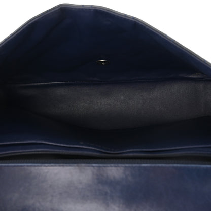 Chanel Patent Quilted Maxi Single Flap Blue 5 of 14