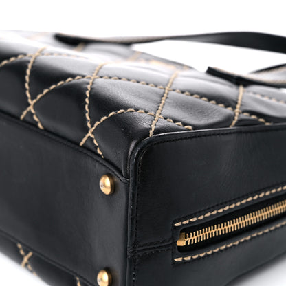 Chanel Calfskin Contrast Stitch Surpique Bowler Black 7 of 16