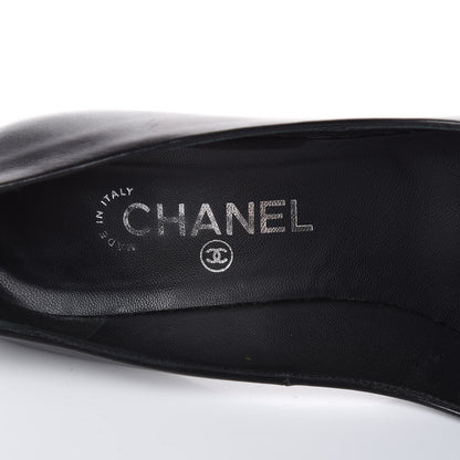 Chanel Lambskin Metallic Cap Toe CC Pumps 39 Black 9 of 10