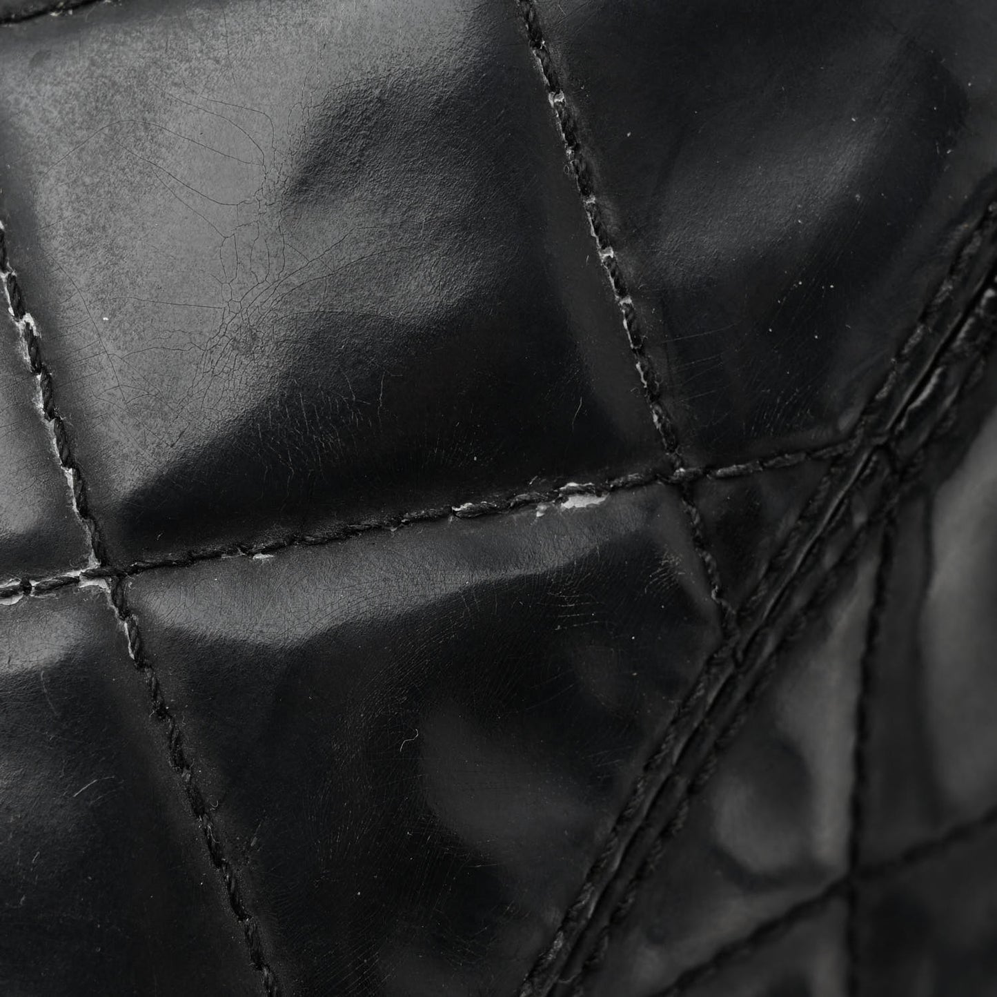 Patent Quilted Backpack Black