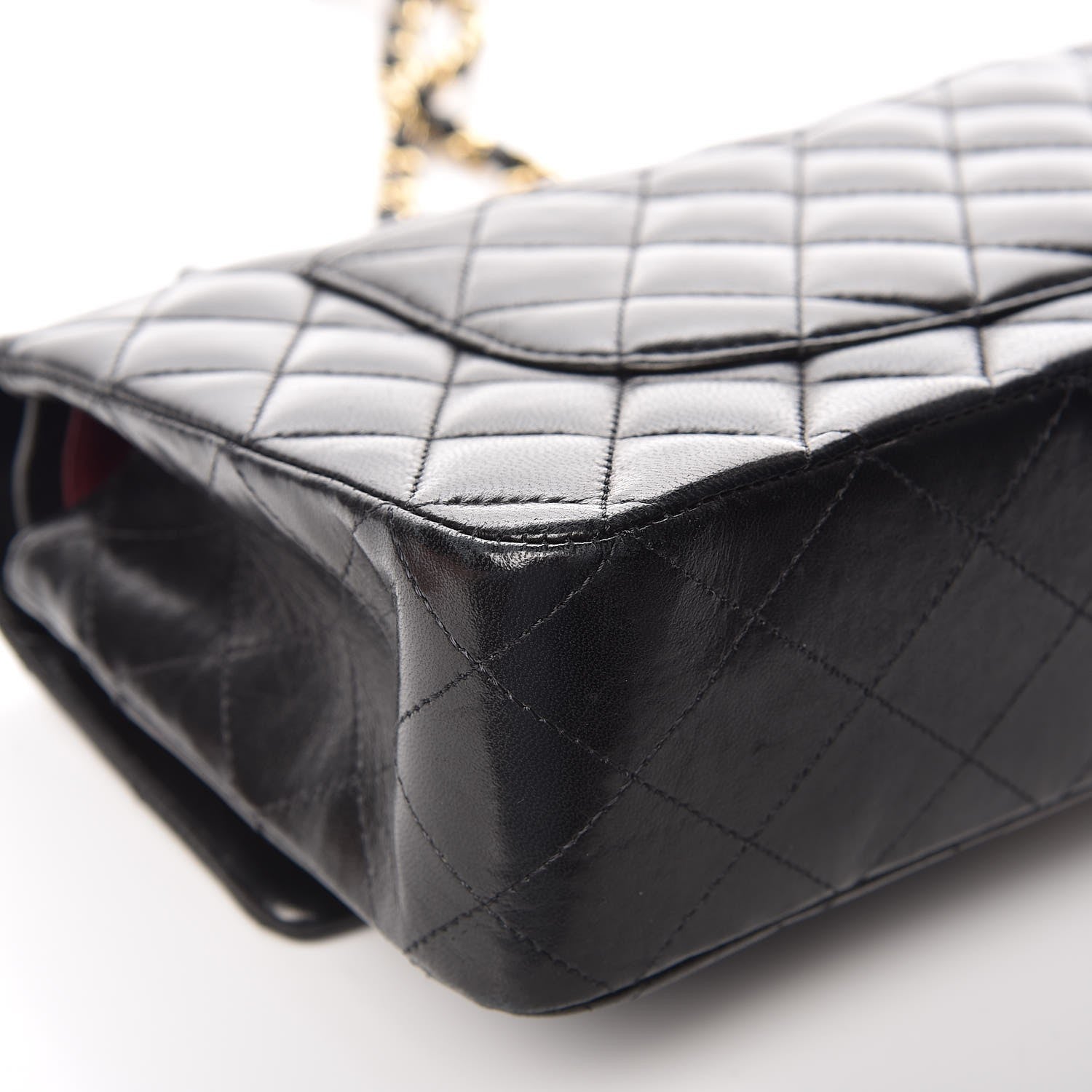 Chanel Lambskin Quilted Medium Double Flap Black 13 of 15