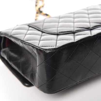 Chanel Lambskin Quilted Medium Double Flap Black 13 of 15