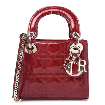 Christian Dior Patent Cannage Mini Lady Dior Red 1 of 10