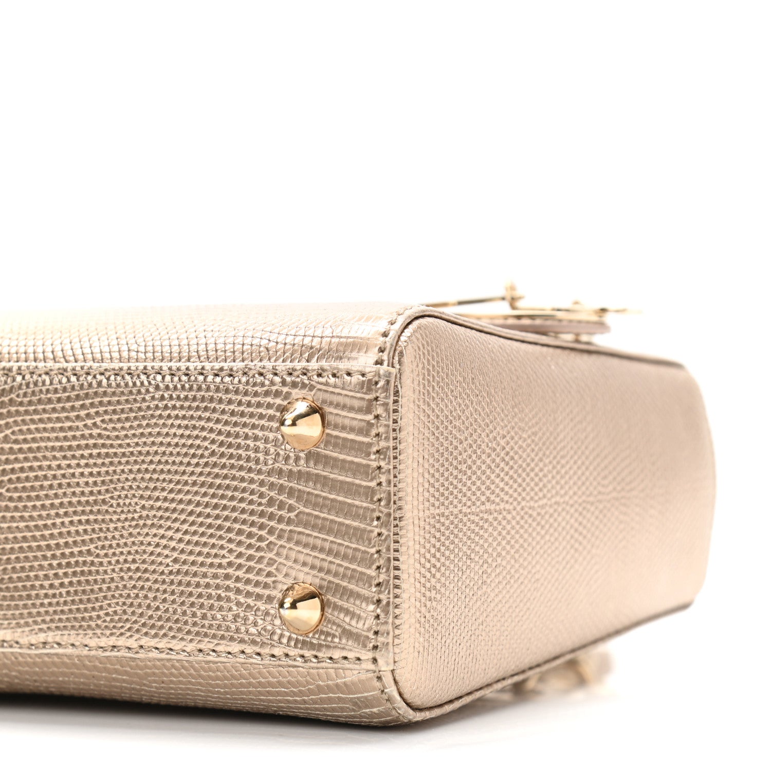 Christian Dior Metallic Lizard Small Lady Dior Gold 9 of 9
