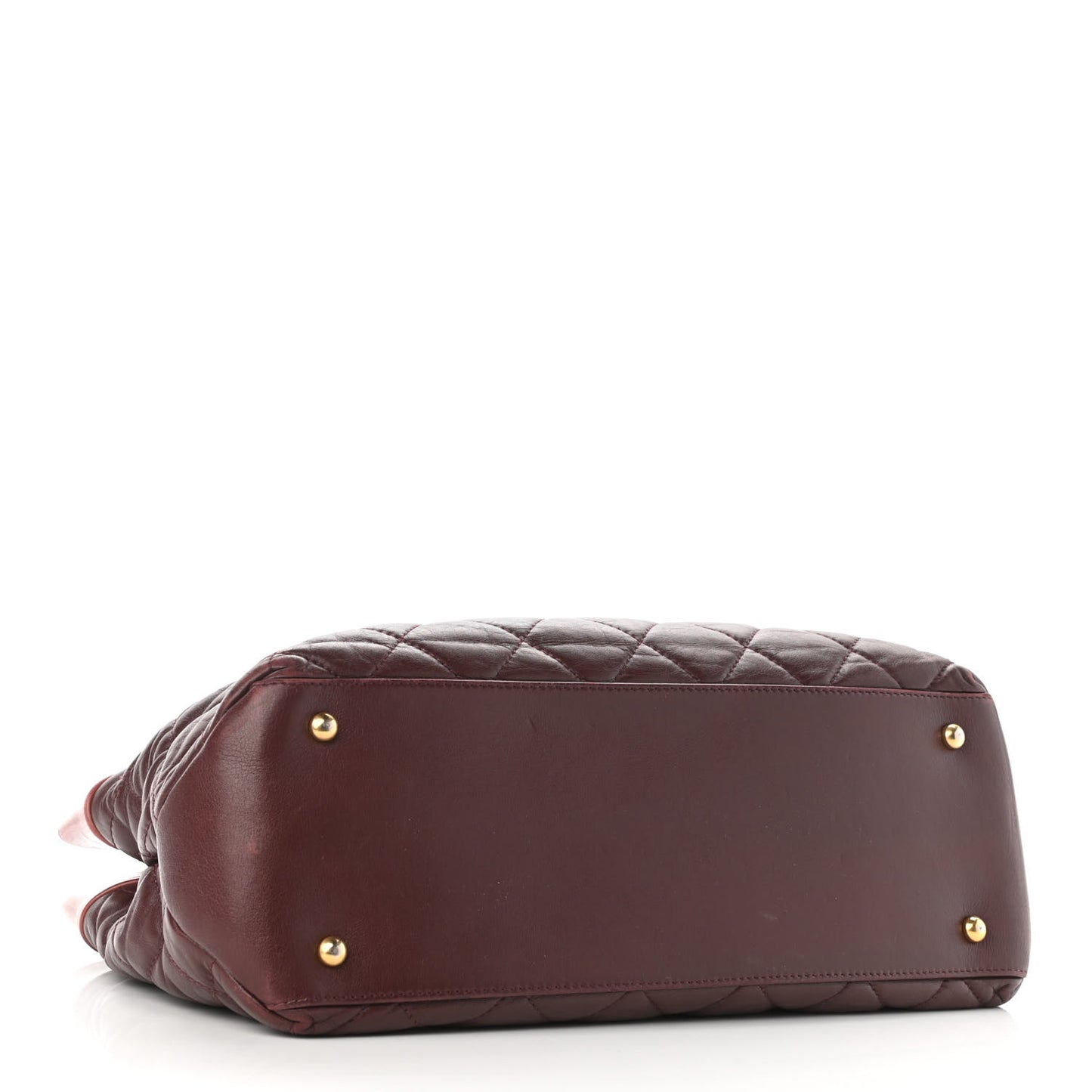 Calfskin Quilted Medium Soft Elegance Tote Burgundy